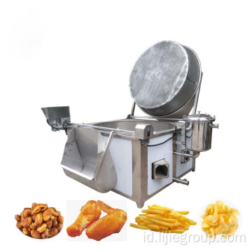 Mesin penggorengan batch ayam dengan sistem pengadukan